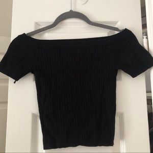 Black Forever 21 Off the Shoulder Crop Top